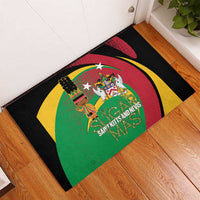 St Kitts and Nevis Sugar Mas Rubber Doormat Caribbean Masquerade Flag Color - Wonder Print Shop