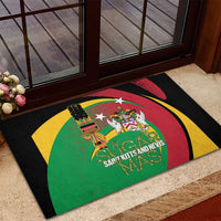 St Kitts and Nevis Sugar Mas Rubber Doormat Caribbean Masquerade Flag Color - Wonder Print Shop