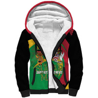 St Kitts and Nevis Sugar Mas Sherpa Hoodie Caribbean Masquerade Flag Color - Wonder Print Shop