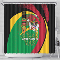 St Kitts and Nevis Sugar Mas Shower Curtain Caribbean Masquerade Flag Color - Wonder Print Shop