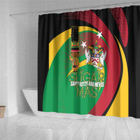 St Kitts and Nevis Sugar Mas Shower Curtain Caribbean Masquerade Flag Color - Wonder Print Shop