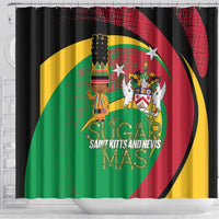 St Kitts and Nevis Sugar Mas Shower Curtain Caribbean Masquerade Flag Color - Wonder Print Shop