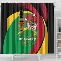 St Kitts and Nevis Sugar Mas Shower Curtain Caribbean Masquerade Flag Color - Wonder Print Shop