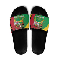 St Kitts and Nevis Sugar Mas Slide Sandals Caribbean Masquerade Flag Color - Wonder Print Shop