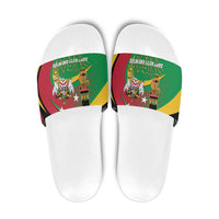 St Kitts and Nevis Sugar Mas Slide Sandals Caribbean Masquerade Flag Color - Wonder Print Shop