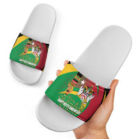 St Kitts and Nevis Sugar Mas Slide Sandals Caribbean Masquerade Flag Color - Wonder Print Shop