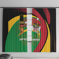 St Kitts and Nevis Sugar Mas Window Curtain Caribbean Masquerade Flag Color - Wonder Print Shop