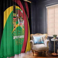 St Kitts and Nevis Sugar Mas Window Curtain Caribbean Masquerade Flag Color - Wonder Print Shop