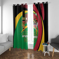 St Kitts and Nevis Sugar Mas Window Curtain Caribbean Masquerade Flag Color - Wonder Print Shop