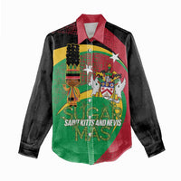St Kitts and Nevis Sugar Mas Women Casual Shirt Caribbean Masquerade Flag Color - Wonder Print Shop