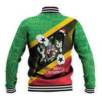 St Kitts and Nevis Christmas Baseball Jacket 869 Proud With Map - Wonder Print Shop