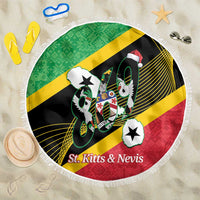 St Kitts and Nevis Christmas Beach Blanket 869 Proud With Map - Wonder Print Shop