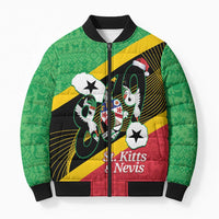 St Kitts and Nevis Christmas Bomber Puffer Jacket 869 Proud With Map - Wonder Print Shop