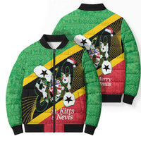St Kitts and Nevis Christmas Bomber Puffer Jacket 869 Proud With Map - Wonder Print Shop