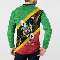 St Kitts and Nevis Christmas Button Sweatshirt 869 Proud With Map - Wonder Print Shop