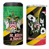 St Kitts and Nevis Christmas 4 in 1 Can Cooler Tumbler 869 Proud With Map - Wonder Print Shop