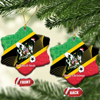 St Kitts and Nevis Christmas Ceramic Ornament 869 Proud With Map - Wonder Print Shop