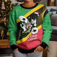St Kitts and Nevis Christmas Kid Ugly Christmas Sweater 869 Proud With Map - Wonder Print Shop