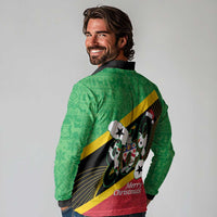 St Kitts and Nevis Christmas Long Sleeve Polo Shirt 869 Proud With Map - Wonder Print Shop