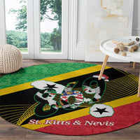 St Kitts and Nevis Christmas Round Carpet 869 Proud With Map - Wonder Print Shop