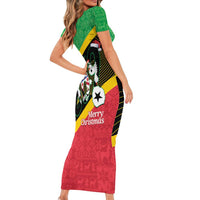 St Kitts and Nevis Christmas Short Sleeve Bodycon Dress 869 Proud With Map - Wonder Print Shop