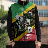 St Kitts and Nevis Christmas Sleeveless Puffer Jacket 869 Proud With Map - Wonder Print Shop