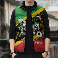 St Kitts and Nevis Christmas Sleeveless Puffer Jacket 869 Proud With Map - Wonder Print Shop