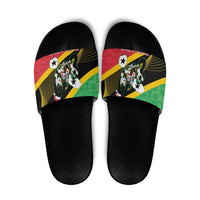 St Kitts and Nevis Christmas Slide Sandals 869 Proud With Map - Wonder Print Shop
