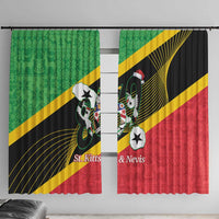 St Kitts and Nevis Christmas Window Curtain 869 Proud With Map - Wonder Print Shop