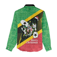 St Kitts and Nevis Christmas Women Casual Shirt 869 Proud With Map - Wonder Print Shop