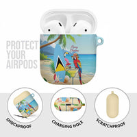 Saint Lucia Christmas AirPods Case Chill Macaw Parrot Caribbean Tropical Style - Wonder Print Shop