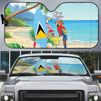 Saint Lucia Christmas Auto Sun Shade Chill Macaw Parrot Caribbean Tropical Style - Wonder Print Shop