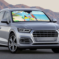 Saint Lucia Christmas Auto Sun Shade Chill Macaw Parrot Caribbean Tropical Style - Wonder Print Shop