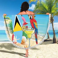 Saint Lucia Christmas Beach Blanket Chill Macaw Parrot Caribbean Tropical Style - Wonder Print Shop