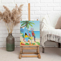 Saint Lucia Christmas Canvas Wall Art Chill Macaw Parrot Caribbean Tropical Style - Wonder Print Shop