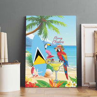 Saint Lucia Christmas Canvas Wall Art Chill Macaw Parrot Caribbean Tropical Style - Wonder Print Shop