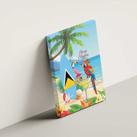 Saint Lucia Christmas Canvas Wall Art Chill Macaw Parrot Caribbean Tropical Style - Wonder Print Shop
