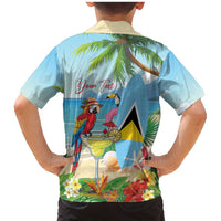 Personalized Saint Lucia Christmas Family Matching Mermaid Dress and Hawaiian Shirt Chill Macaw Parrot Caribbean Tropical Style - Wonder Print Shop