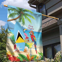 Saint Lucia Christmas Garden Flag Chill Macaw Parrot Caribbean Tropical Style - Wonder Print Shop