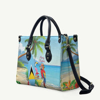 Saint Lucia Christmas Leather Bag Chill Macaw Parrot Caribbean Tropical Style - Wonder Print Shop