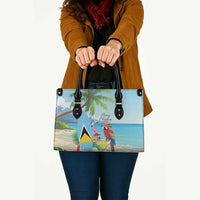 Saint Lucia Christmas Leather Bag Chill Macaw Parrot Caribbean Tropical Style - Wonder Print Shop