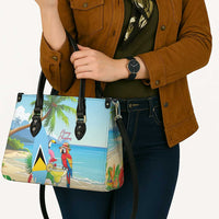 Saint Lucia Christmas Leather Bag Chill Macaw Parrot Caribbean Tropical Style - Wonder Print Shop