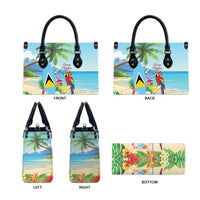 Saint Lucia Christmas Leather Bag Chill Macaw Parrot Caribbean Tropical Style - Wonder Print Shop