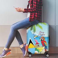 Saint Lucia Christmas Luggage Cover Chill Macaw Parrot Caribbean Tropical Style - Wonder Print Shop