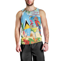 Personalized Saint Lucia Christmas Men Tank Top Chill Macaw Parrot Caribbean Tropical Style - Wonder Print Shop