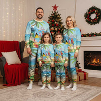 Personalized Saint Lucia Christmas Pajama Set Chill Macaw Parrot Caribbean Tropical Style - Wonder Print Shop