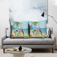 Saint Lucia Christmas Pillow Cover Chill Macaw Parrot Caribbean Tropical Style - Wonder Print Shop