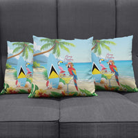 Saint Lucia Christmas Pillow Cover Chill Macaw Parrot Caribbean Tropical Style - Wonder Print Shop