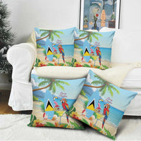 Saint Lucia Christmas Pillow Cover Chill Macaw Parrot Caribbean Tropical Style - Wonder Print Shop