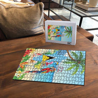 Saint Lucia Christmas Puzzle Chill Macaw Parrot Caribbean Tropical Style - Wonder Print Shop